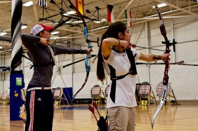 From left: Jennifer Nichols and Ariel Gibilaro lead the Senior and Junior Women's Recurve categories