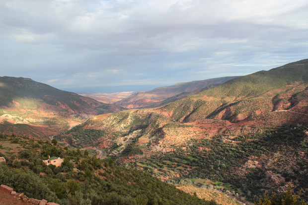 Going up the High-Atlas Mountains