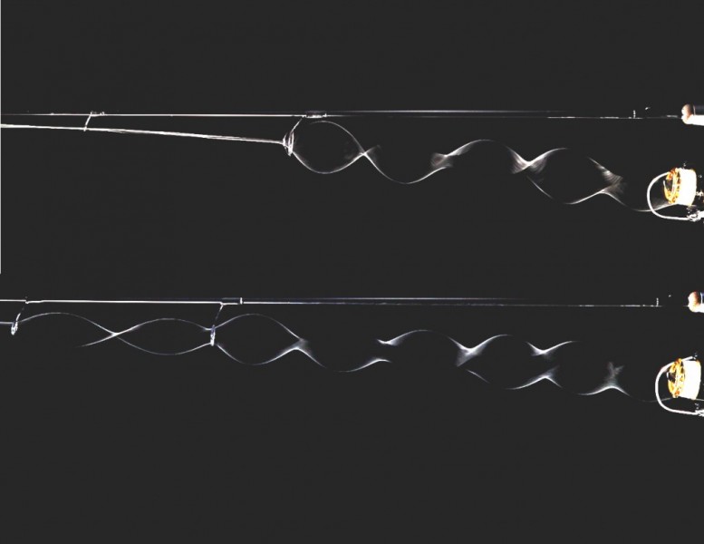 Stop action comparison photos of standard guides and MicroWave Guides
