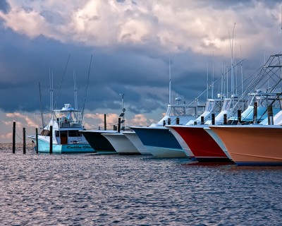 Fishing Charter Boats at Oregon Inlet: home of the largest and most modern fishing fleet on the eastern seaboard,