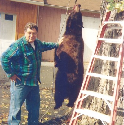 Author with typical California black bear. Photo by Don Moyer