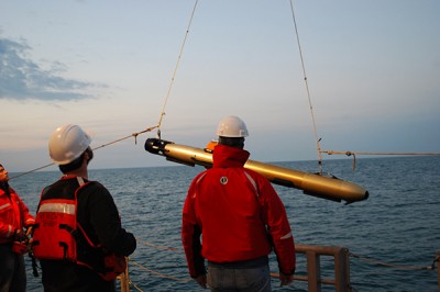 Scientists used an AUV to map the seafloor at the Redbird Reef site off the coast of the Indian River Inlet.