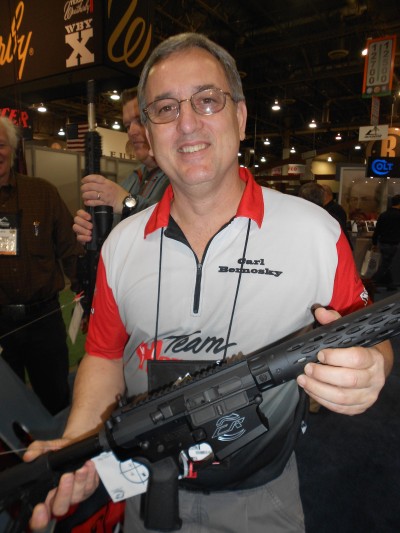 Team Hornaday's Carl Bernosky checks out the new Colt Competition Rifle Pro Model in .308
