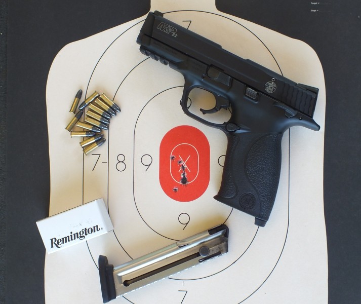 The Smith & Wesson M&P .22LR pistol looks and functions just like its centerfire cousins.