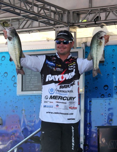“The cool thing about this tournament is that I got to fish the way I grew up fishing, 2-feet deep and a flippin’ stick," said Christie