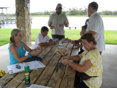 Participants learn fishing skills at a Women's Fishing Clinic in Crystal River.