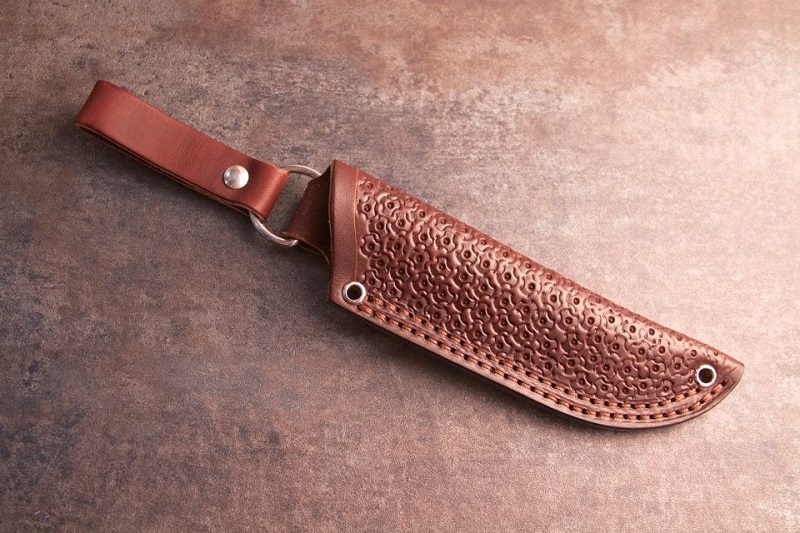 The BHK custom leather shop creates sheaths that complement their knives.