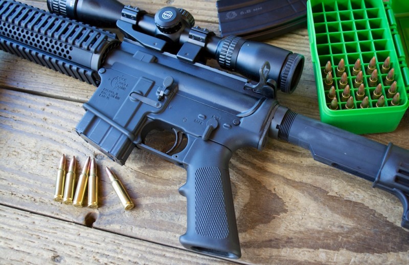 The Rock River Arms 6.8 SPC CAR. Shown here with a 5 round magazine and a Hawke Optics Panorama EV scope.