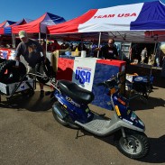 Tires and other supplies are unloaded in the U.S. pits.
