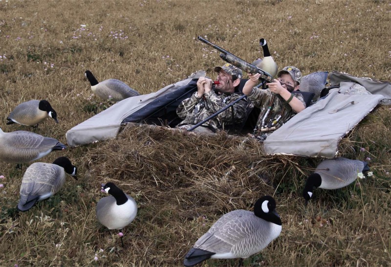Where’s the blind? Every Hard Core blind is set up for brushing in. It’s Not Easy! Image courtesy Hard Core Decoys.