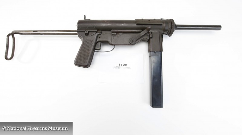 The M3 Grease Gun. Photo courtesy of the NRA National Firearms Museum. Go there. Really.