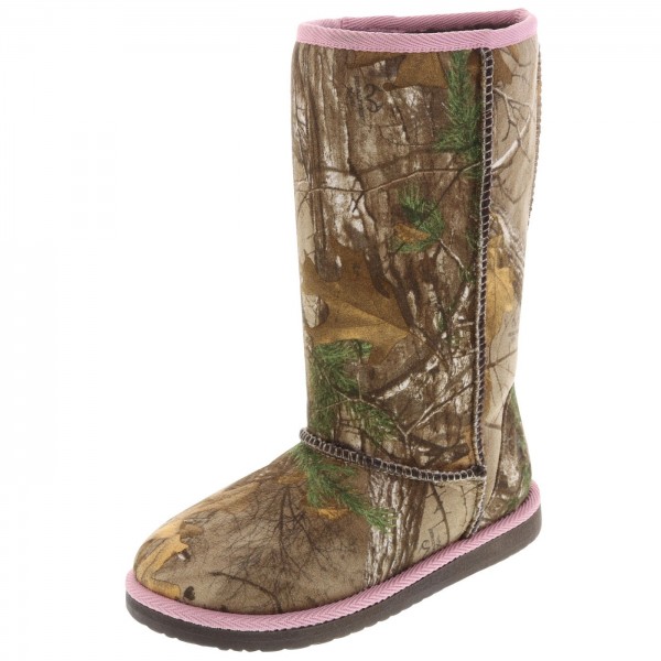 Payless offers girls camo boots, as well as clogs and moccasins.