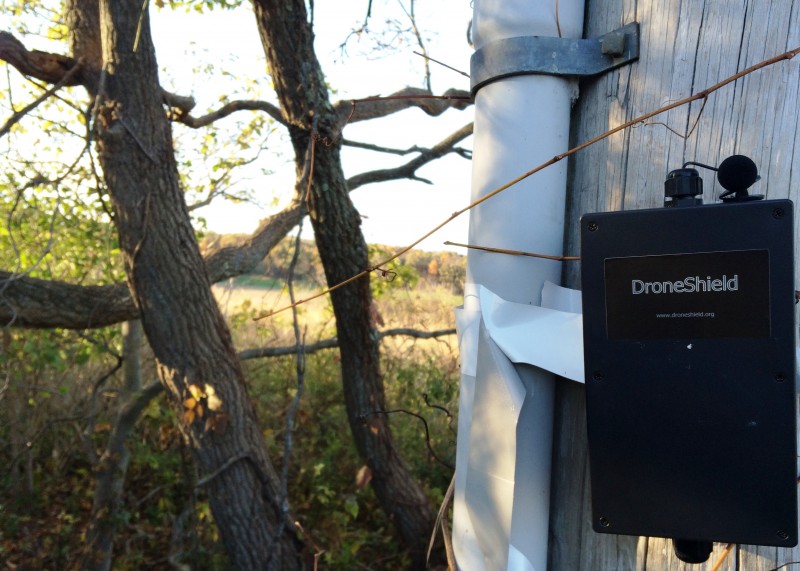 A DroneShield device keeping watch near the boundaries of a Pennsylvania hunting club.