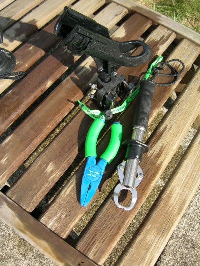 Boga-Grips and pliers help land and de-hook toothy saltwater catches. An extra portable rod holder may come in handy, too!