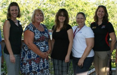Doris Hardy and Marilyn Kloosterman, DDWS education committee; Marianne Hodges, Tice Elementary; Linda Grant, Patriot Elementary; Libby Payne and Dana Sanner, The Sanibel School; Kati Morris, South Fort Myers High; Wendy Schnapp, DDWS education committee; and Becky Wolff, refuge education specialist. (Not pictured: Diane Mince, Diplomat Elementary).