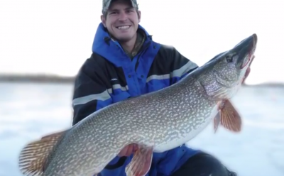 Jake Rodiek beaming over his massive catch.