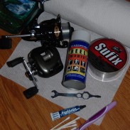 Reel maintenance requires mild soap, paper towels, swabs, and lubricants made for the job—and fresh line for the spool. Image by Dan Armitage.