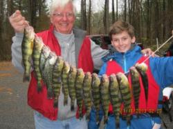 Survey participants showing a successful Yellow Perch trip.