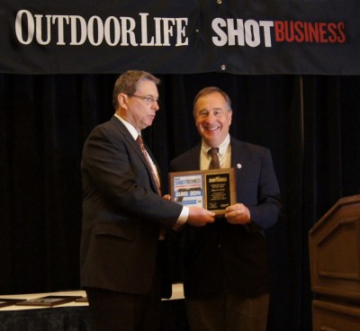 Bass Pro Shops receives and award from NSSF for chain of the year.