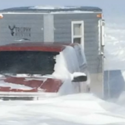 One angler claims that snowdrifts as high as seven feet covered his ice house on last week.