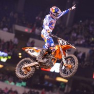 Dungey celebrates his first win in 2014.