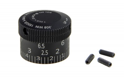 The new, custom laser-engraved adjustable turrets.