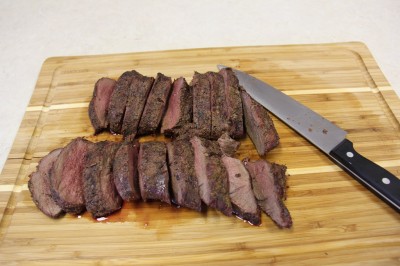 If you're using the first method, slice the loins into one-inch-thick steaks after grilling them.