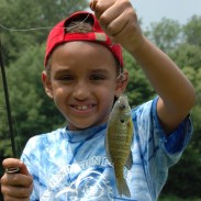 Simple tackle, live bait, a place with open-shore access to plenty of panfish, and lots of patience on your part are the keys to successfully teaching a kid to fish.