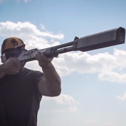 SilencerCo's new Salvo 12 shotgun suppressor in action.