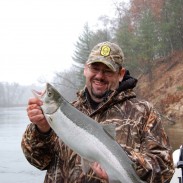 The author enjoying some of Michigan's late fall fishing offerings. Image courtesy Derrek Sigler.