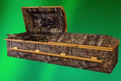 Is everything better when wrapped in camo? Some casket companies are offering camo caskets for devoted hunters.