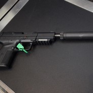 A FiveseveN with a silencer is only one of the treats the SilencerCo booth had this year at SHOT. Check out more below.