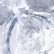 The latest satellite images show that the Great Lakes are even more frozen this year than the same period in 2014.