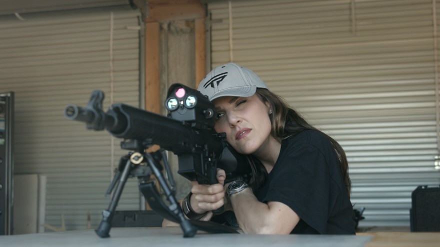 Taya Kyle won her first major shooting competition with a perfect score.