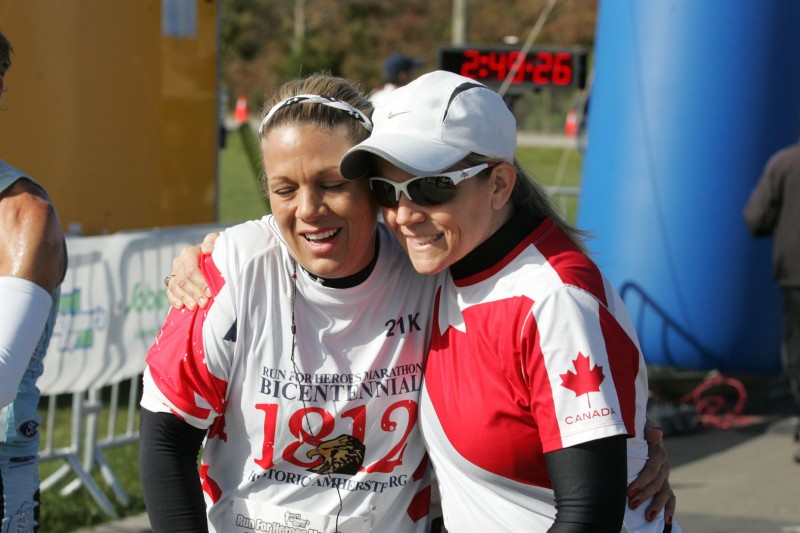 Two runners at the Run for Heroes Marathon, which will be held this year on September 22 in Ontario.